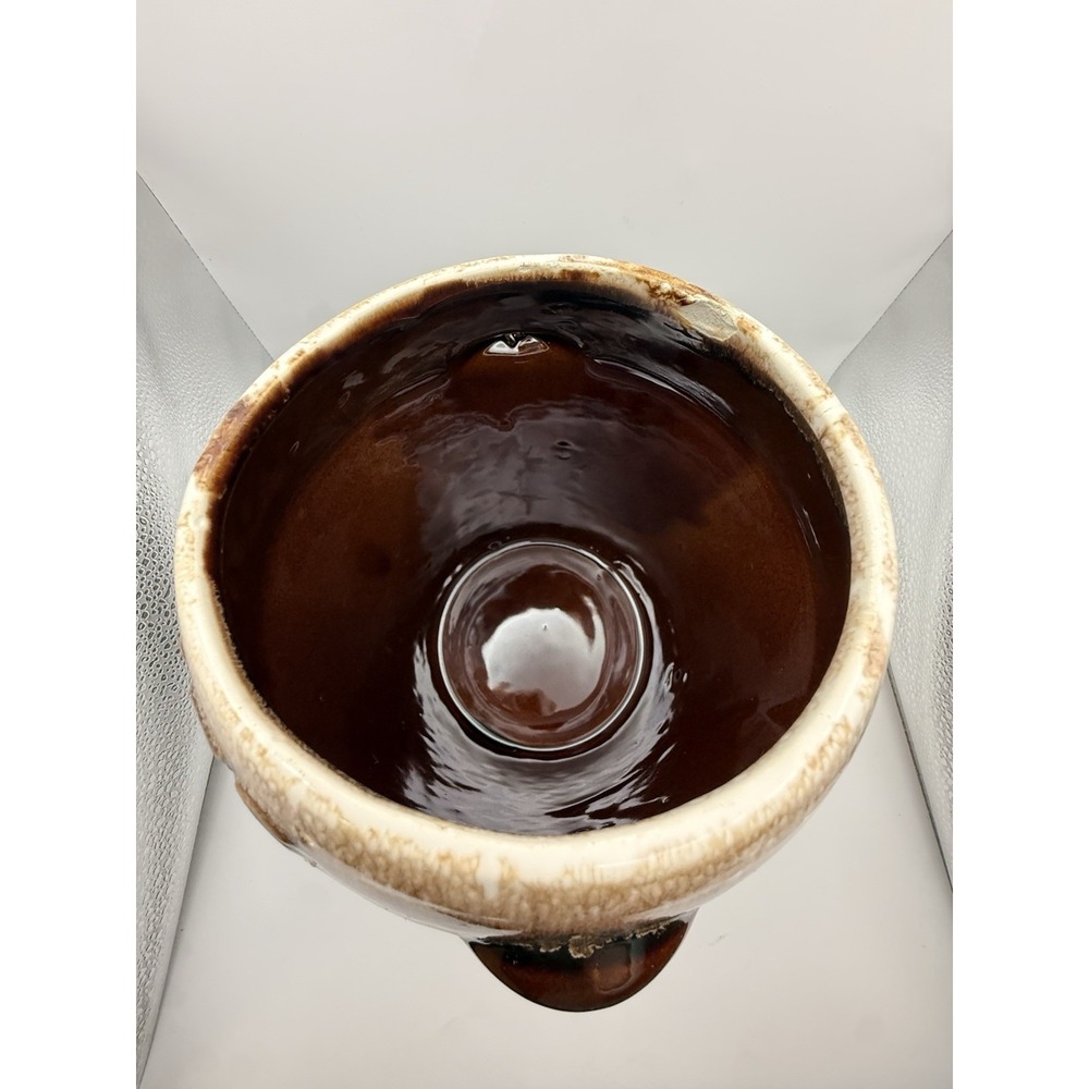 VTG McCoy Brown Drip Glaze Pottery Cookie Crock with Lid 8in Tall USA Made MCM - Picture 12 of 16